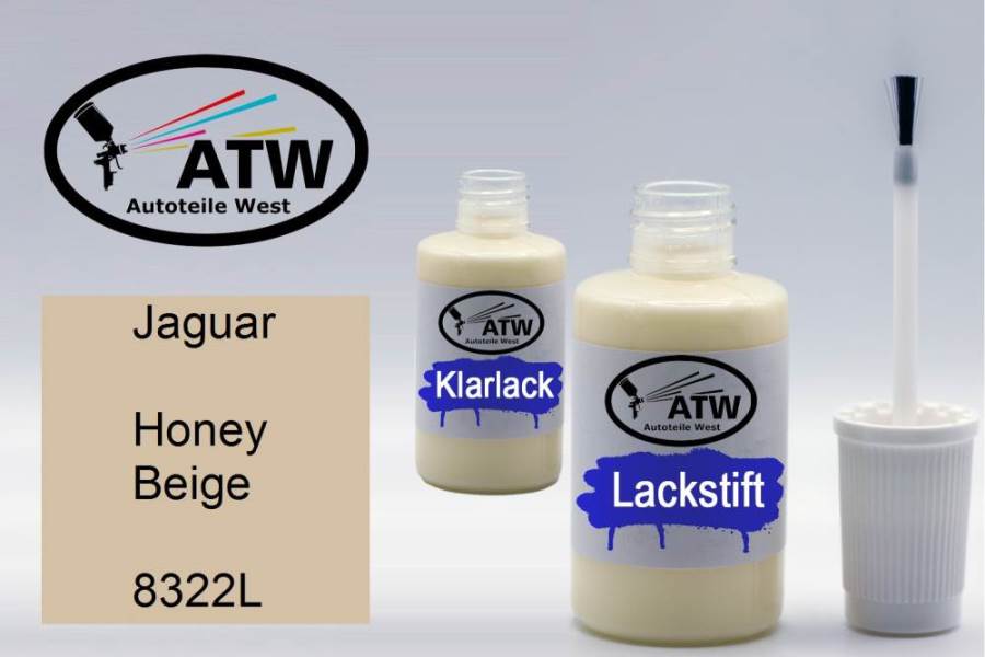 Jaguar, Honey Beige, 8322L: 20ml Lackstift + 20ml Klarlack - Set, von ATW Autoteile West.